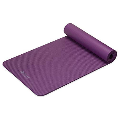 Gaiam Yoga Mat, Pilates & Exercise Mat, Thick Mat 2/5" (10mm) Workout Mat with Easy-Cinch Carrying Strap for Home & Gym Workouts - color: Purple