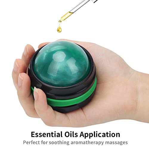 Coolrunner Massage Ball, Manual Roller Massager, Handheld Self Massage - color: Green