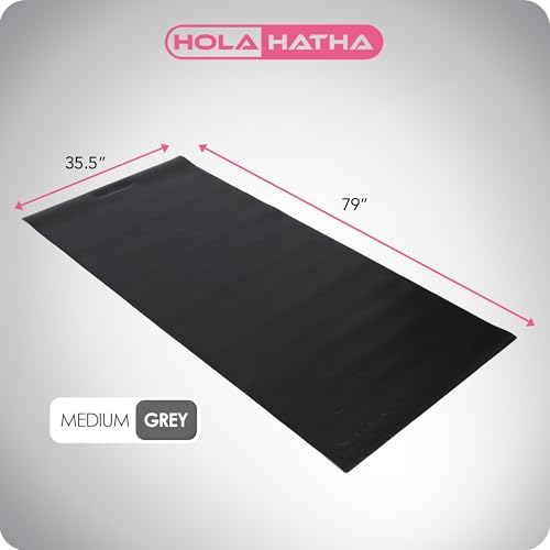 Lightweight Padded Exercise Yoga Mat, Non Slip Thick Foam Foldable Pad for Stretching and Workout Activity, 79 x 35.5" Medium, Grey