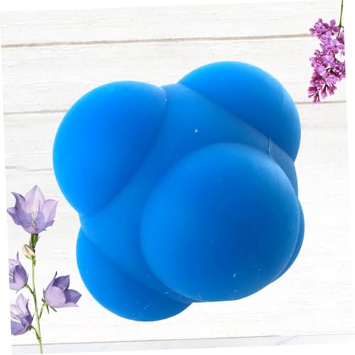 Hexagonal Silicone Reaction Training Ball Six-Sided Bounce Workout Ball for Agility Reflex Speed Hand-Eye Coordination Training Fitness Tool for Men Women