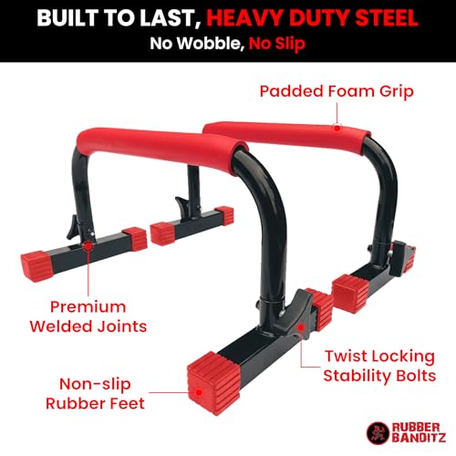 Parallette, Parallel Bars & Dip Station | At Home Gym Workout Equipment, L-Sit Bars & Calisthenics Equipment for Home. Perfect for Push Ups, Dips, Handstands & Gymnastics.