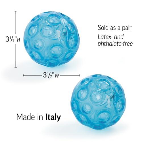 OPTP Franklin Method Small Blue Textured Ball Set (Pair) - Inflatable Myofascial Release Ball Set, Massage Balls for Back and Feet Training, Pilates, Yoga, Movement Therapy and More