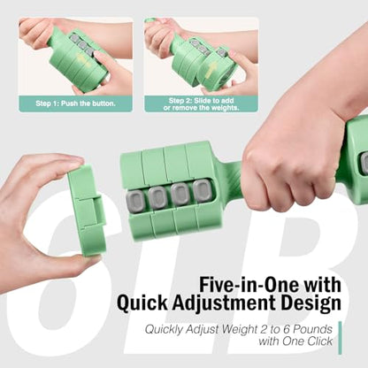 EAST MOUNT Adjustable Weight Dumbbells Set of 2, 8 in 1 Hand Weights for Women 2lb/3lb/4lb/5lb/6lb Dumbbell Weights Set 12 lbs/Pair Hand Weights for Home Office Gym Workout