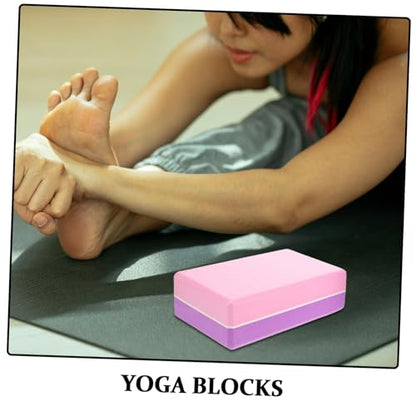 2pcs Yoga Blocks High Density Eva Foam Non-slip Surface Beveled Edges Supportive Gym Blocks for Pilates Meditation Balance Stability Beginners Workout Equipment