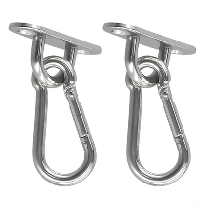 Posheliox Stainless Steel Ceiling Wall Mount Hook And Anchor Bracket Set For Yoga Swing Gymnastic Rings Battle Rope Punching Bag Indoor Outdoor Fixture Silver
