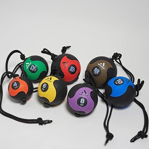 Aeromat Elite Power Rope Medicine Ball for Core Strength/Rotational Movements Training - style: 5.44 kg (Green)