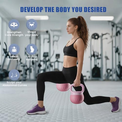 YYJO Soft Kettlebell - Shook Resistance Base Anti-Slip, Wide-Grip Handle 5/10/15 LBS Weights Strength and Safety for Women and Men Workout- Color Coded - color: 10LBS-Pink