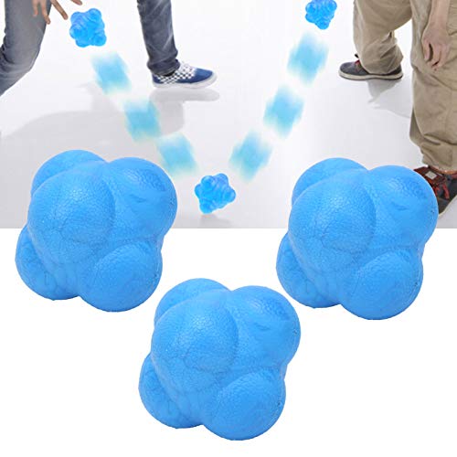 HERCHR Sports Reaction Balls, Reflex Ball 6PCS Hex Bounce Reaction Ball TPR Coordination Reflex Exercise Sports Fitness Training Ball for Hand Eye Coordination, Agility, Reflex Training