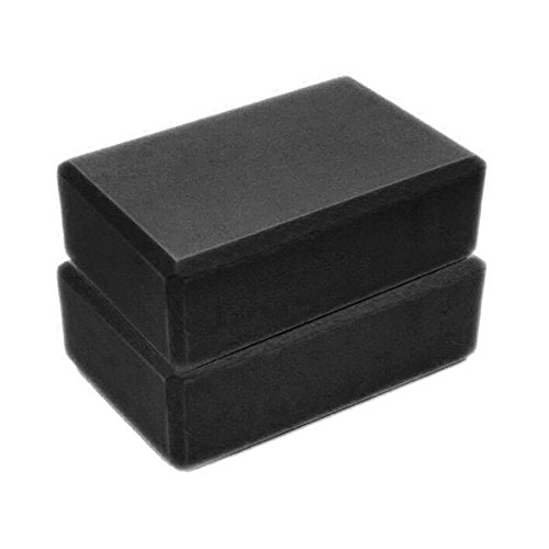 Yoga Blocks 2 Pack Supportive Latex-Free EVA Foam Yoga Blocks Set,9"x6"x3" High Density Lightweight Non-Slip Surface Yoga Block for Exercise Meditation Pilates Stretching - color: Black