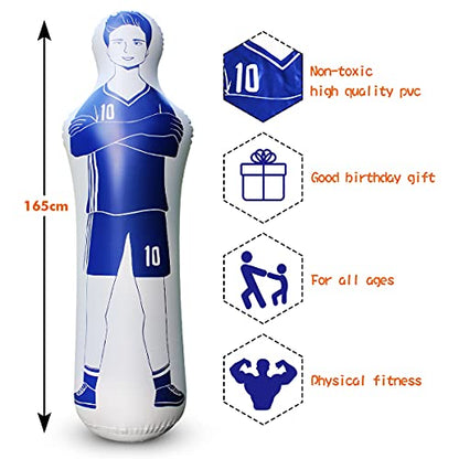 SUNSHINEMALL Inflatable Tackling Dummies for Football Practice Poles,Soccer Training Equipment Wall Dummy Goalkeepr Mannequin Basketball Defender Tumbler for Dribbling Passing Drills
