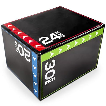 BalanceFrom 3-in-1 Foam Plyometric Jump Box for Home Gym with Multiple Height Options – Versatile Plyo with Non-Slip Surface for Strength, HIIT, Step-Ups, and Agility Training
