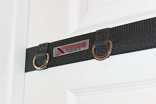 X-Over Door Anchor Strap for Resistance Bands - Home Workout Essentials - 3 Anchor Points for Muscle Isolation CrossOver Exercises - Body Conditioning - Portable & Nail-Free - Set of 2