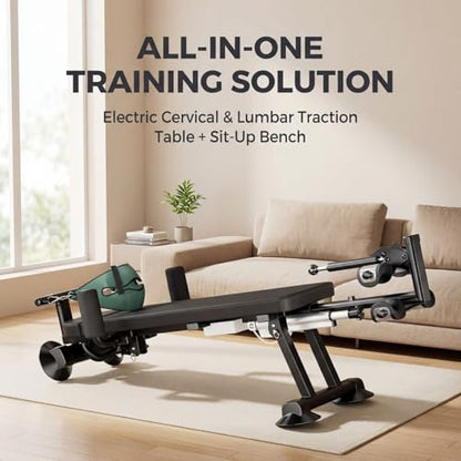 Full Body Traction Table, Cervical Traction Bench & Lumbar Traction Bed, Electric Decompression Table Machine with Remote, Lumbar Traction Device, Professional Inversion Table Alternative for Pain