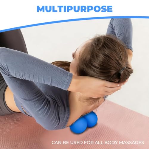 KYKJEYDD Peanut Massage Ball - Double Lacrosse Ball for Deep Tissue Massage & Myofascial Release, Medium Density Trigger Point Therapy Tool for Muscle Pain Relief, Neck, Back, Feet Father Day Gift