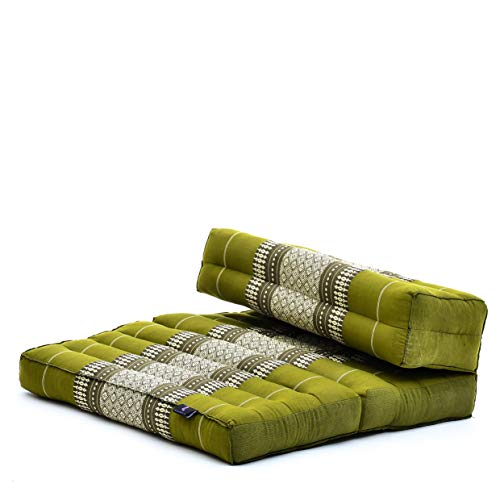 Leewadee Foldable Floor Mattress – 2 in 1 Floor Meditation Mat for Yoga and Relaxation, Seating Futon with Kapok