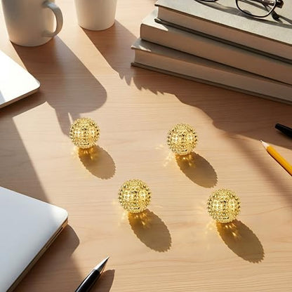 6 Pcs Magnetic Massage Ball for Adults Spiky Massage Ball for Hand Exercise, Pain Pressure and Stress Relief Gifts for Stocking Stuffers(Gold)
