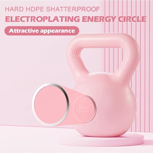 KHTO Kettlebells Fitness Exercise-Pink Strength Training Kettlebell Sets,Dumbbell Weights for Home Gym Equipment - style: 15LB