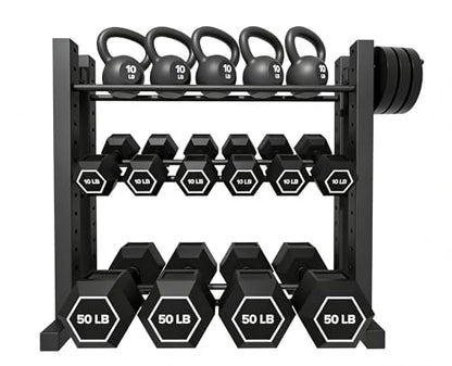 3-Tier Dumbbell Rack Stand Only, Weight Rack for Home Gym Dumbbells, Adjustable Height, Compact Design, 1000LB Capacity Dumbbell Storage for Home Use