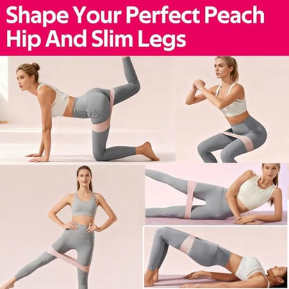 Silicone Resistance Bands Set of 6, 3 Booty Leg Bands, 3 Arm Chest Shoulder Bands, for Whole Body Working Out