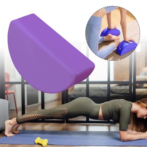 Half Round Yoga Block,Half Moon Balance Block,Multifunctional Exercise Brick Prop AntiSlip for Home Gym Workout Training - color: Violet