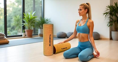 Foam Roller Physical Therapy/Natural Eco-Friendly Cork Roller,High-Density deep Tissue Massage Roller,Forcefully Relax Muscles,Stretching Roller Yoga & Travel Friendly (12 * 4 Inch)