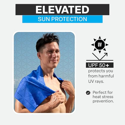 Cooling Towels for Sports, Cooling Neck Wraps – Cold Towel for Running, Workout & Outdoor Use, with UPF 50+-Soft, Chill Pad, Reusable Cooling Neck Towel, 13"x29.5" - 1 Pack (Blue)
