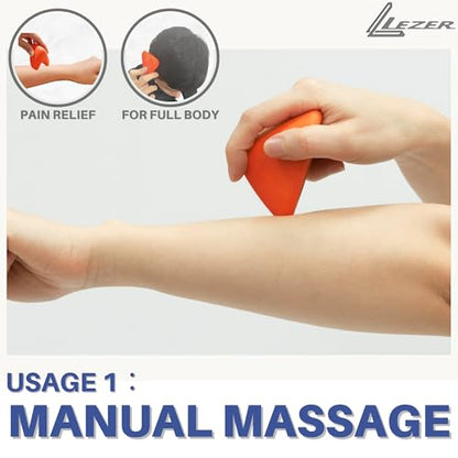 LEZER Large Trigger Massage Point, Manual Massage Ball, Muscle Knot Release Tool, Deep Tissue Relief, Hip Flexor Iliacus Back Psoas Hand Foot Myofascial Physical Therapy, 3.5 inｘ3 in, Orange - style: 04 - Large Trigger Orange