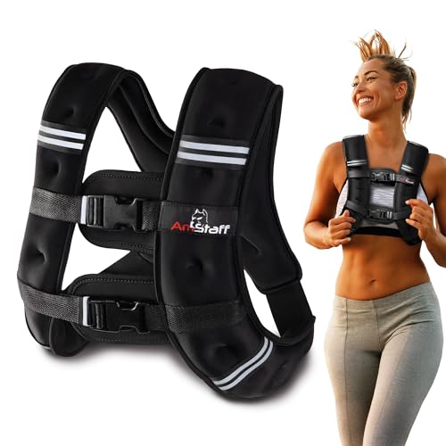 Weighted Vest - Weight Vest for Running, Strength Training & Muscle Building, Features Reflective Stripe for Safe Outdoor Workouts (available in 6lbs to 30lbs)