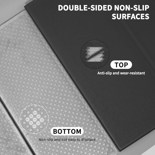 Foldable Extra Large Yoga Mat 74"×31.5", 8mm Double-Sided Non Slip Lightweight Fitness Mat for Man & Woman, Portable for Home Studio & Travel - color: Black+Gray