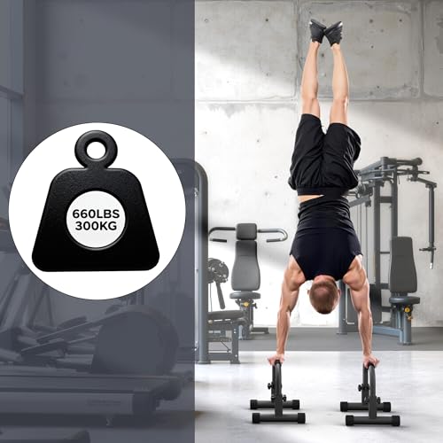 READAEER Adjustable Push Up Bar, High Strength Non-Slip Parallettes Bars & Dip Bars With Foam Handles,Heavy-Duty Calisthenics Parallel Bars for L-Sit, Dips, Home Gym Strength Training Workout