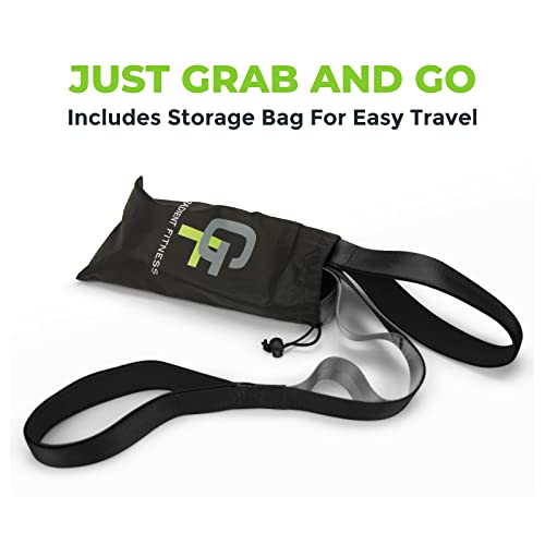 Stretching Strap for Physical Therapy, 12 Multi-Loop Stretch Strap 1.5" W x 8' L, Neoprene Handles, Physical Therapy Equipment, Yoga Straps for Stretching, Leg Stretcher.
