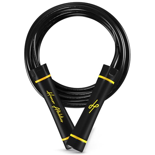 3.0 Muay Thai Style Weighted Jump Rope/Crafted for High-Intensity Training/Muay Thai & MMA - Lasting PVC Jump Rope - Heavy 1.1lb PVC Jump Ropes for Fitness - color: Black