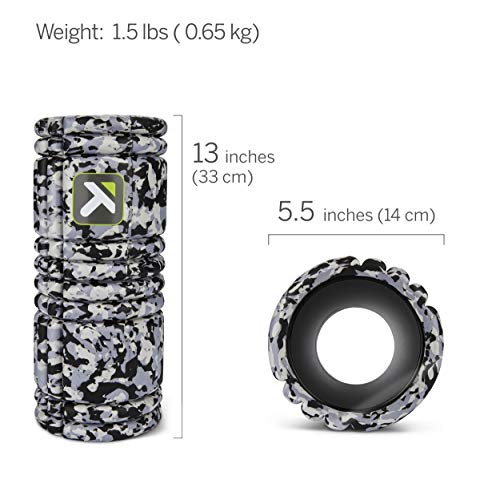 TriggerPoint Grid Foam Roller - Multi-Density Exterior, Rigid Core - Trusted by Therapists and Athletes - Standard Density, Includes Online Instructional Videos, 33cm, Grey Camo