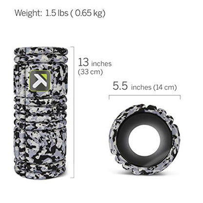 TriggerPoint Grid Foam Roller - Multi-Density Exterior, Rigid Core - Trusted by Therapists and Athletes - Standard Density, Includes Online Instructional Videos, 33cm, Grey Camo