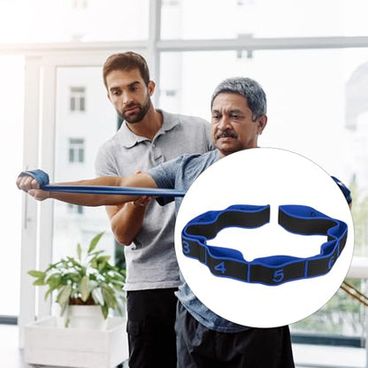 PATIKIL Exercise Bands, Yoga Stretching Strap Latin Elastic Bands for Physical Dance Stretch Pilates Resistance Bands - color: Blue/Black
