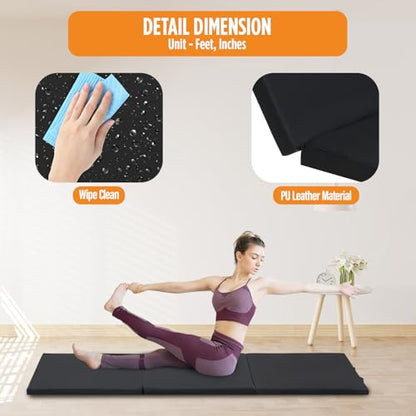 Gymnastics Mats Foldable Tumbling Mats Portable Gymnastics Exercise Mat Thick Gymnastics Tumbling Mats Pad Home Exercise Panel Mat With Carrying Handles