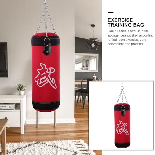 Thickened Oxford Exercise Sandbag with Triangular Steel Buckle for Boxing and Karate Training Inflatable Design for Easy Storage Fitness Target Bag Red Hollow Kicking Sandbag for