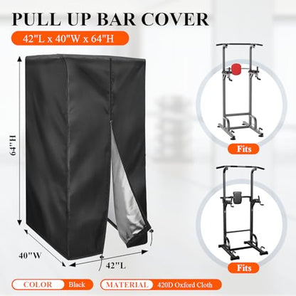 Pull Up Station Cover, Dustproof-Cover for Pull Up Station/Dip Bar Station for Outdoor, Pull Up Rack Machine Protect Home Gym Strength Training Dip Stands Cover - size: 42"L x 40"W x 64"H