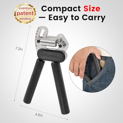 All-Metal Dual Spring Grip Strength Trainer, Forearm Strengthener, Hand Gripper Strengthener Adjustable Resistance(33-132Lbs) - Ideal for Grip Strength, Muscle Building, Recovery