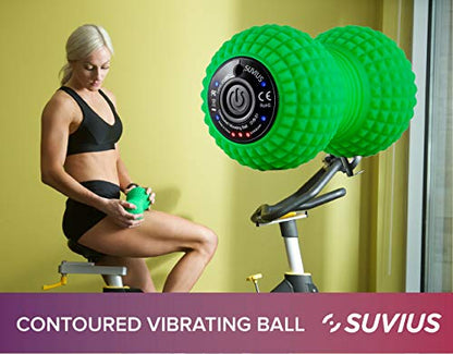 Vibrating Peanut Roller - 4 Vibration Levels - Rechargeable - Muscle Roller for Deep Tissue Massage and Muscle Recovery - Massager for Back, Neck, Foot, Leg, and Body - Black - color: Black