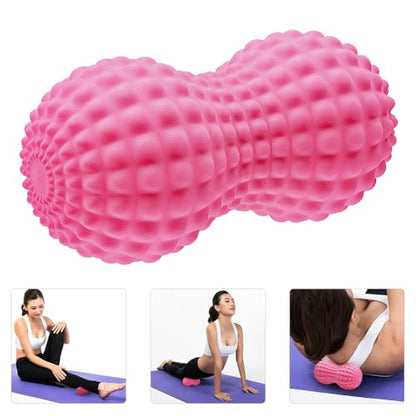 SELEWARE Peanut Massage Ball, Peanut Double Lacrosse Massage Roller Ball for Back Neck Shoulder Spine Legs Hips, Deep Tissue Peanut Roller Ball Trigger Point Muscle Massage Ball, Pink - color: Pink