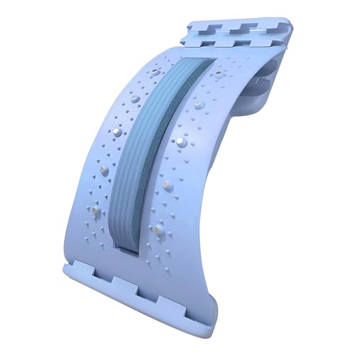 Back Stretcher for Lower Back Pain Relief,4 Lever Lumbar Support Board for Spine Decompression and Scoliosis Relief,Crack Your Back with This Cracking Device (Blue) - color: Blue