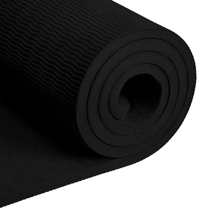 Retrospec Zuma Yoga Mat | 1/2 Inch Thick Non Slip Workout Mat | TPE Exercise Mat for Yoga, Pilates & Stretching | 72x24in - color: Black