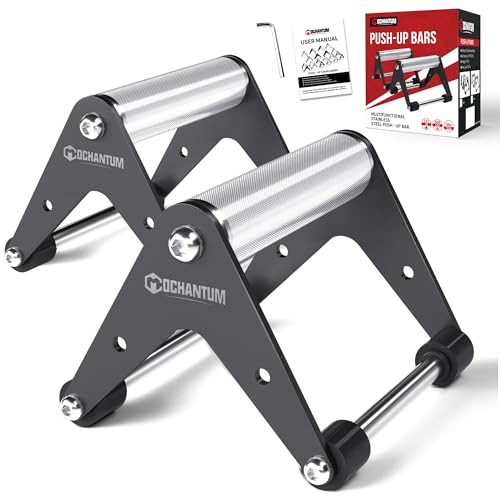 Push Up Bar - Heavy-Duty Stainless Steel Pushup Stands with Non-Slip Base, 500LB Capacity, Portable Home Gym Equipment for Strength Training & Floor Workouts