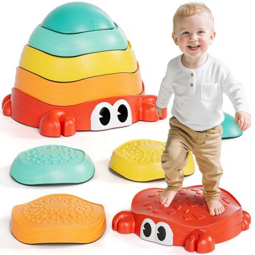Lehoo Castle Crab Stepping Stones for Kids, Toddler Sensory Toys - color: Yellow
