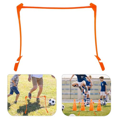 KALLORY Adjustable Plastic Agility Hurdles for Soccer Training, Foldable Speed Hurdles with 3 Height Settings, Orange Agility and Running Training Equipment for Football Workouts
