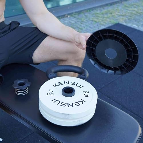 Kensui EZ-BELL PRO - Plate Loaded Adjustable Kettlebell, 100 lb Capacity | Compact plate-loaded design lets you train swings, cleans, presses, carries and full body workouts using Olympic plates