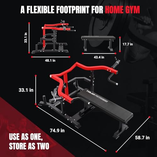 YOLEO Folding Gym Bench for Full Body Training, 300kg/660LB Abdominal Bench for Strength Training in Gym Home, with Quick Folding and Fast Adjustment