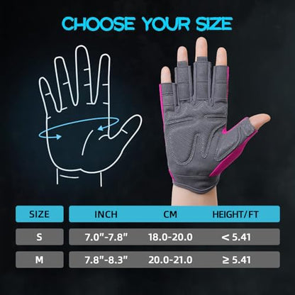 Breathable Workout Gloves for Women, Thick Padded Weight Lifting Gloves, Full Palm Protection & Extra Grip for Women Gym, Rowing, Fitness Training and Hanging