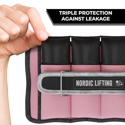 Adjustable Ankle Weights for Women & Men – 1 Pair (2–10 lbs) Wrist, Arm & Leg Weights for Gym, Yoga & Home Workouts – Secure Fit Strap Design – Durable Fitness Training Equipment - color: Carnation Pink